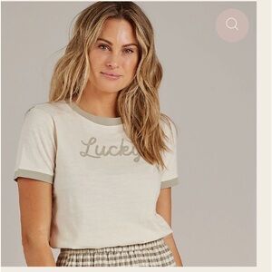 Rylee and Cru Women's Cream Ringer Tee